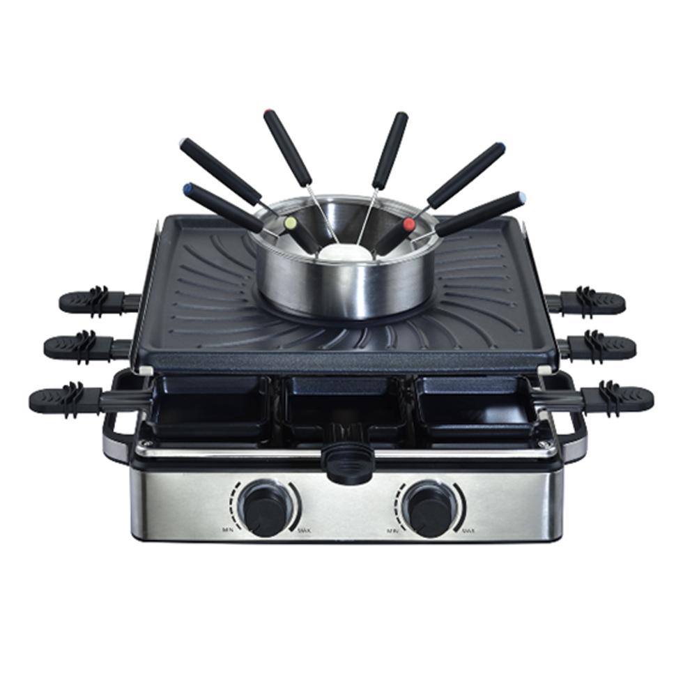 8 person raclette grill and fondue set