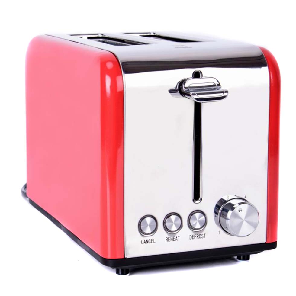 2 Slice Stainless Steel Toasters with different function buttons