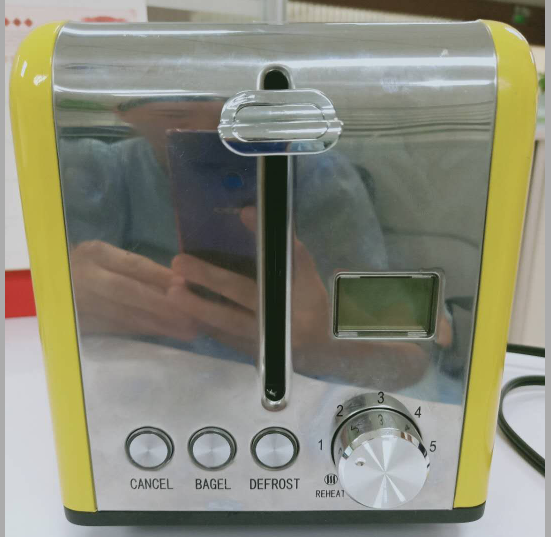 2 silce stainless steel toaster with LED time Display